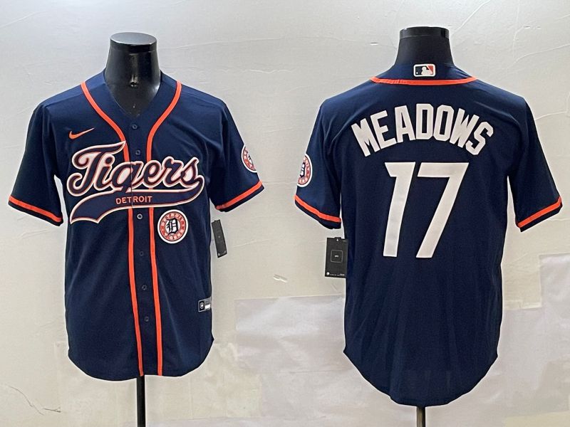 Men Detroit Tigers #17 Meadows Blue Jointly Name 2025 Nike MLB Jersey style 5->detroit tigers->MLB Jersey